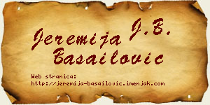Jeremija Basailović vizit kartica